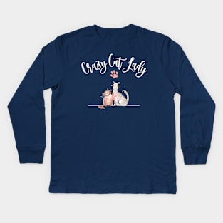 Crazy Cat Lady Funny Kids Long Sleeve T-Shirt